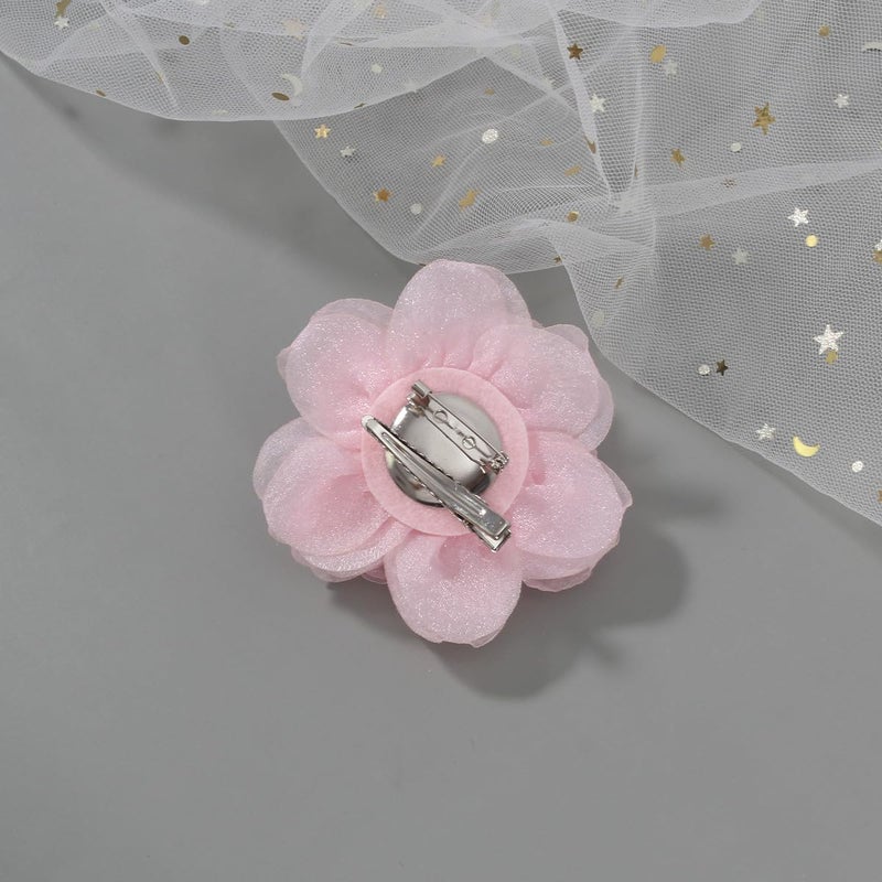 Merdia 4.33" Soft Pink Flower Hair Clip | Lightweight Elegant & Perfect for Weddings, Parties or Daily Wear. Add a Feminine Touch to Hairstyles, Dresses, Hats & Accessories | Durable & stylish design - Image 3