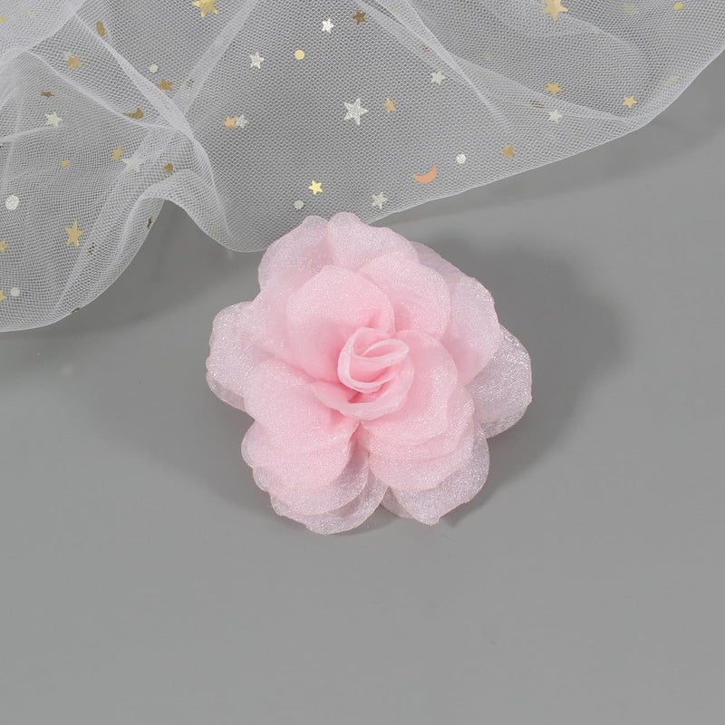 Merdia 4.33" Soft Pink Flower Hair Clip | Lightweight Elegant & Perfect for Weddings, Parties or Daily Wear. Add a Feminine Touch to Hairstyles, Dresses, Hats & Accessories | Durable & stylish design - Image 2