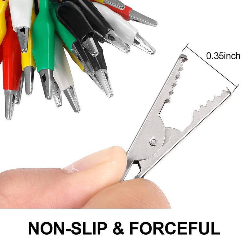 Romeda 20 PCS Alligator Clips Electrical, 5-Color 21.5inch Test Leads with Alligator Clips, Stamping Jumper Wires for Electrical Testing, Circuit Connection, Experiment - Image 3