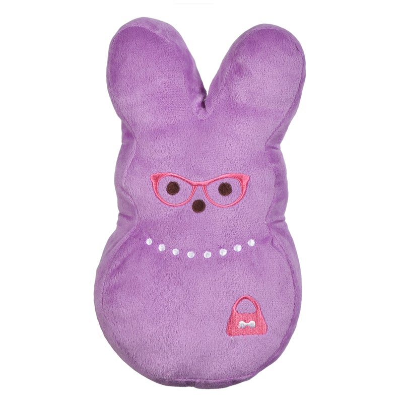 Peeps Peeps for Pets Bunny 12 Inch Purple DressUp Bunny Plush Dog Toy Dog Chew Toy for All Dogs with Pearl Necklace Large Dog Toy Made from Soft Plush Fabric 