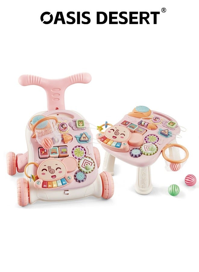 صحراء الواحة 2 في 1 مشاية متعددة الوظائف جالسة عمودية التعليم المبكر مركز نشاط الأطفال التعلم المشاية المتنقلة لعبة تعلم الموسيقى اللعب - Image 1