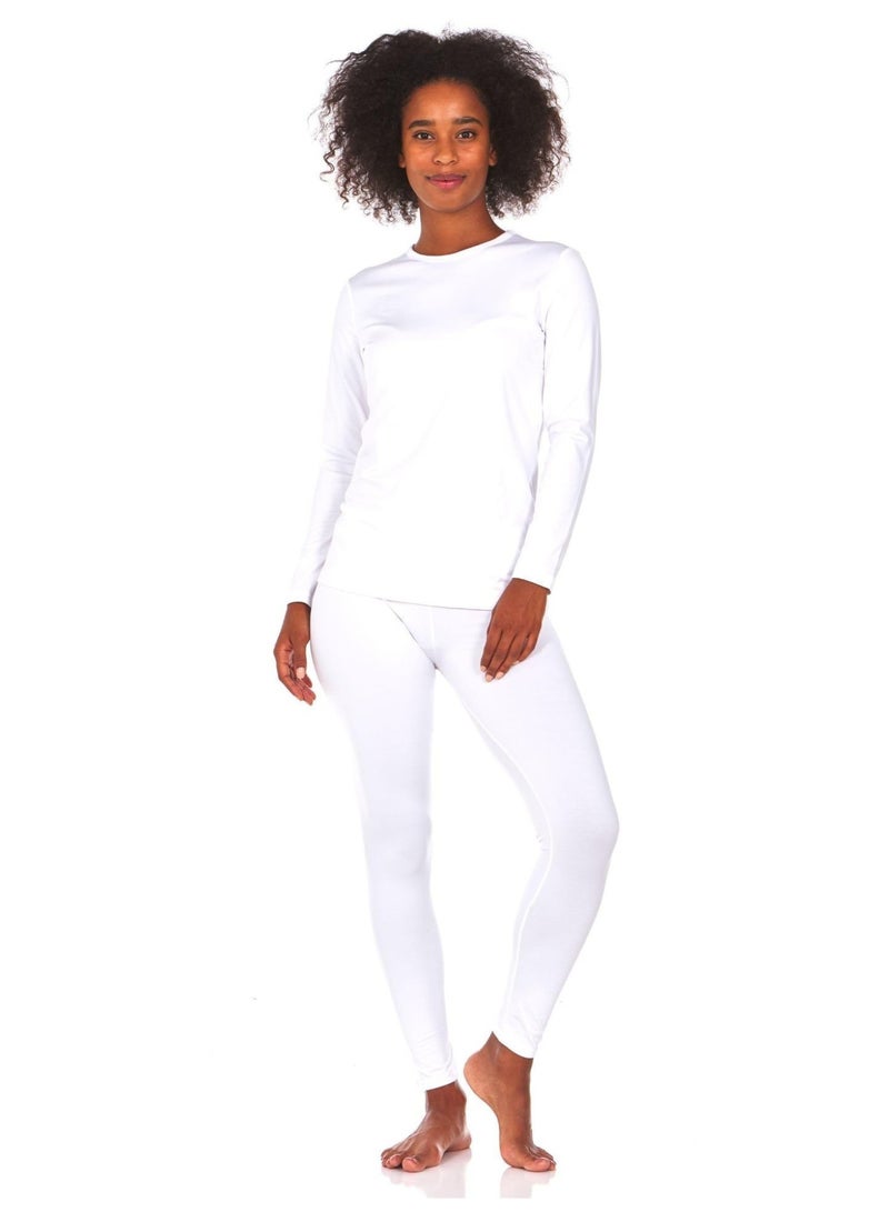 Women's Thermal Underwear Set Long Johns Women's Soft Thermal Underwear Base Pajamas Set Cold Weather - Deep Grey - Image 3