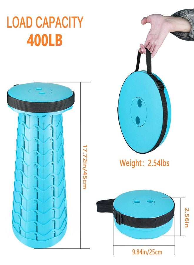 Boreeman كرسي قابل للطي مطور من بوريمان، خفيف الوزن ولكنه متين، بسعة تحميل تصل إلى 400 رطل، كرسي قابل للطي محمول للتخييم والصيد والمشي لمسافات طويلة والشواء (أزرق فاتح) - Image 2