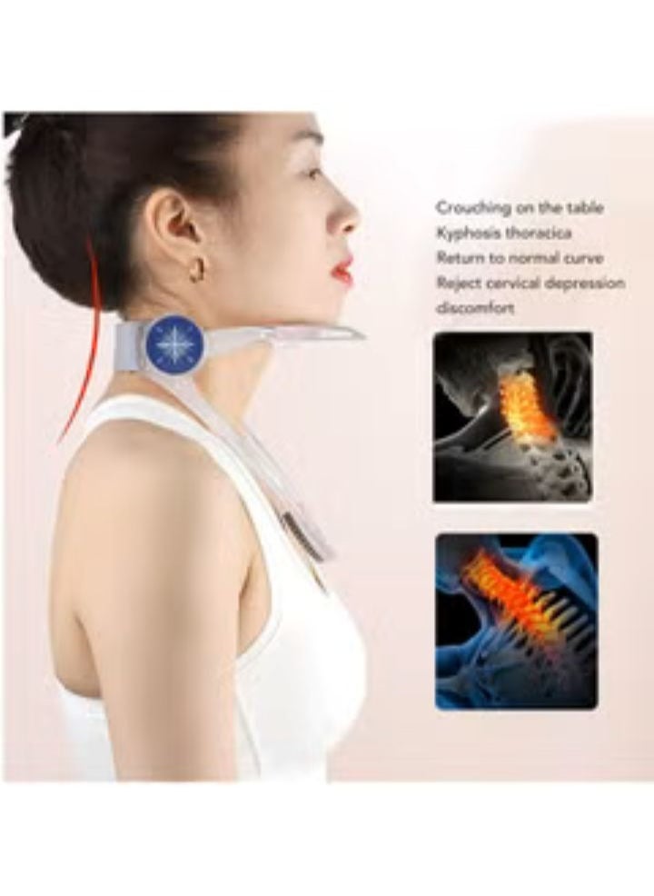 Generic Neck Brace Cervical Collar Hook And Loop Adjustable Neck Support for Adults Transparent  - Image 2
