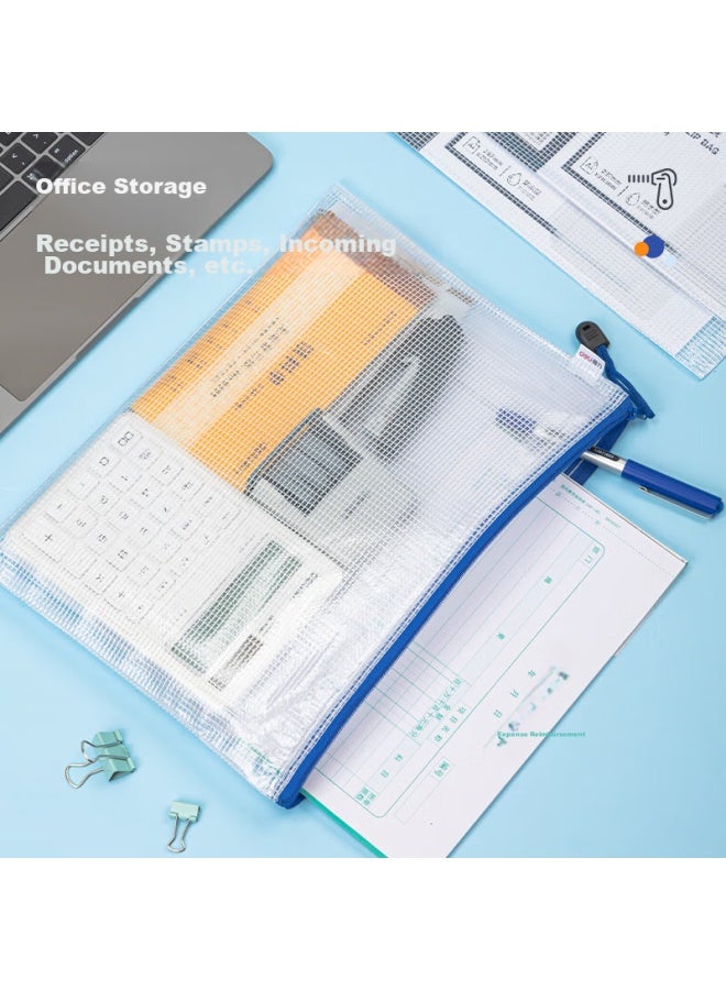Deli A4 Transparent File Folders For First Grade Elementary School Students, Subject Classification Grid Zipper Pockets, Single Color Random P05654 - Image 4