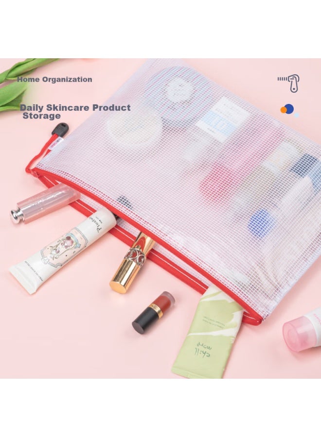 Deli A4 Transparent File Folders For First Grade Elementary School Students, Subject Classification Grid Zipper Pockets, Single Color Random P05654 - Image 3