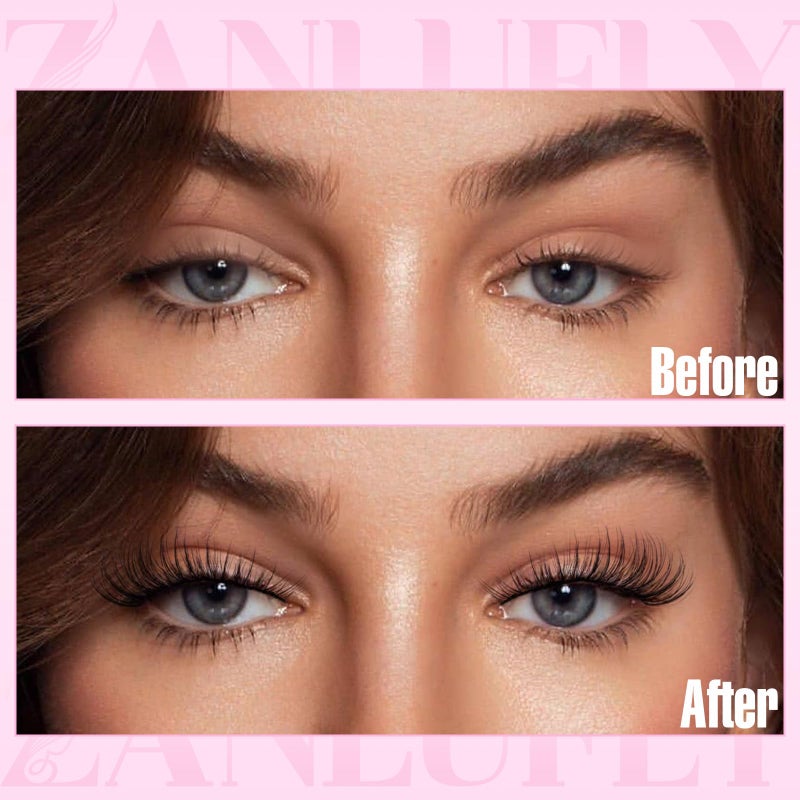 zanlufly Lash CLusters Wispy Eyelash Clusters Natural Lash Extensions C-Curly zanlufly Individual Lashes DIY Eyelash Extensions at Home Mix Length Cluster Lashes (180Pcs,8-16MM) - Image 4