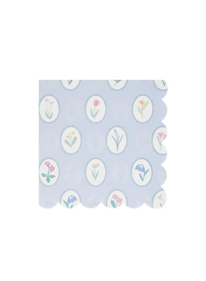 Meri Meri Bloomsbury Floral Pattern Large Napkins - Pack of 16, 3-Ply Paper Napkins with 4 Soft Pastel Floral Designs, Stylish Party Tableware for Garden Parties, Baby Showers & Celebrations - Image 5