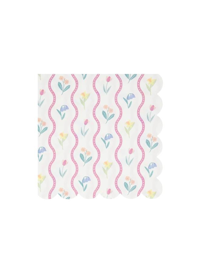 Meri Meri Bloomsbury Floral Pattern Large Napkins - Pack of 16, 3-Ply Paper Napkins with 4 Soft Pastel Floral Designs, Stylish Party Tableware for Garden Parties, Baby Showers & Celebrations - Image 4