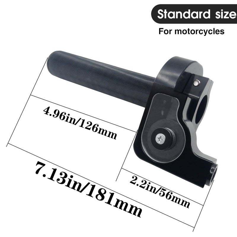 JXPANG Motorcycle Throttle Grip 7/8" 22mm CNC Aluminum Quick Twister with Throttle Cable for KLX CR CRF EXC XR CRF50 CRF230 50 110 125 230 250 Dirt Pit Bike Motocross Motorbike Quad ATV (Style-B-Black) - Image 5