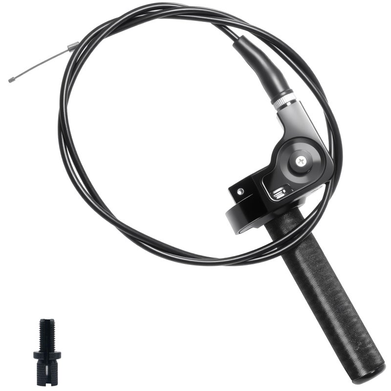 JXPANG Motorcycle Throttle Grip 7/8" 22mm CNC Aluminum Quick Twister with Throttle Cable for KLX CR CRF EXC XR CRF50 CRF230 50 110 125 230 250 Dirt Pit Bike Motocross Motorbike Quad ATV (Style-B-Black) - Image 1