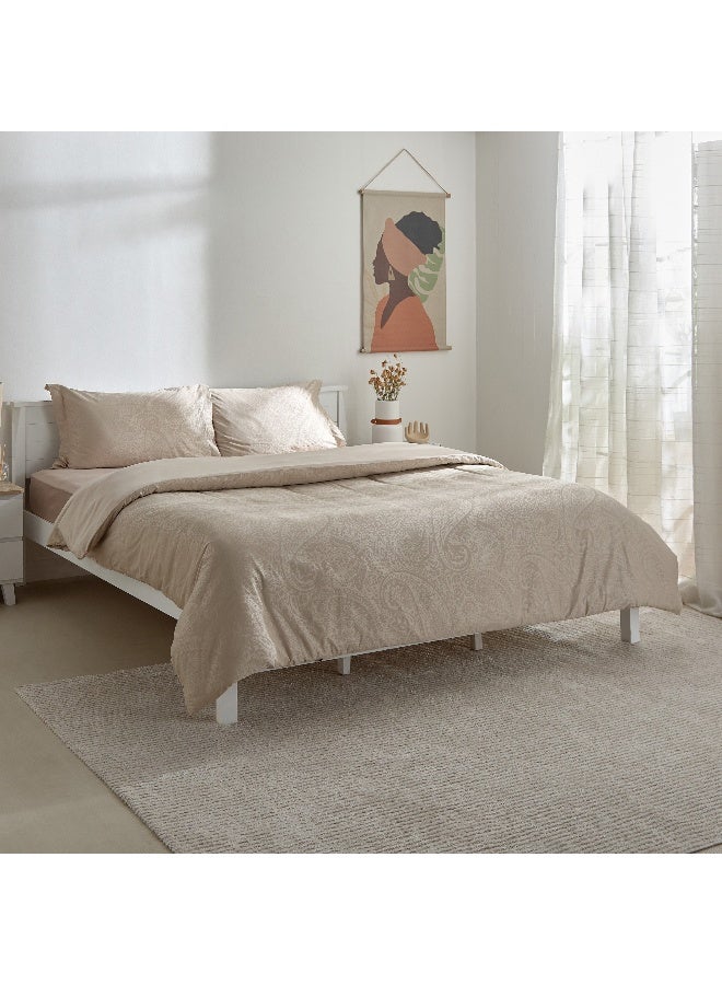 Home Box Opulent Luxe Printed 3-Piece Cotton Jacquard Queen King Duvet Cover Set - 220x220 cm  - Image 3