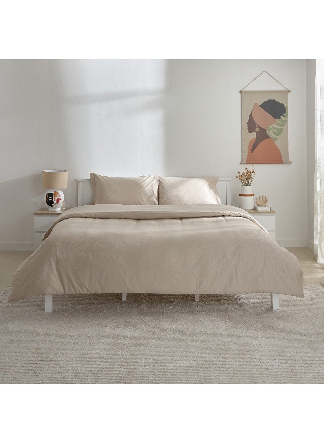 Home Box Opulent Luxe Printed 3-Piece Cotton Jacquard Queen King Duvet Cover Set - 220x220 cm  - Image 4