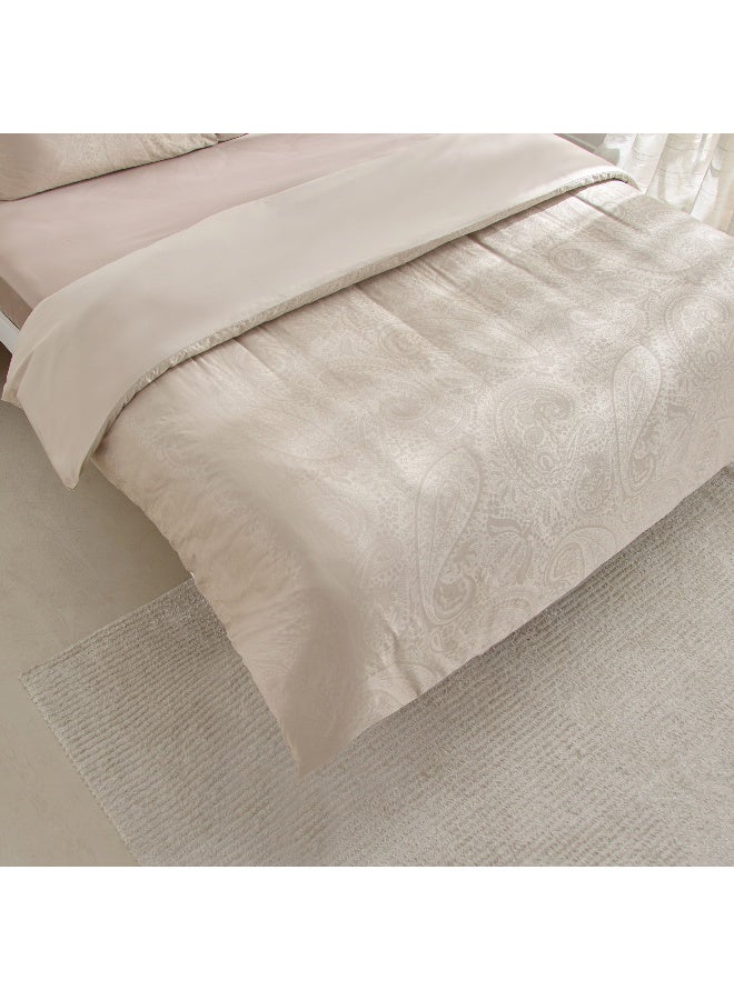 Home Box Opulent Luxe Printed 3-Piece Cotton Jacquard Queen King Duvet Cover Set - 220x220 cm - Image 4