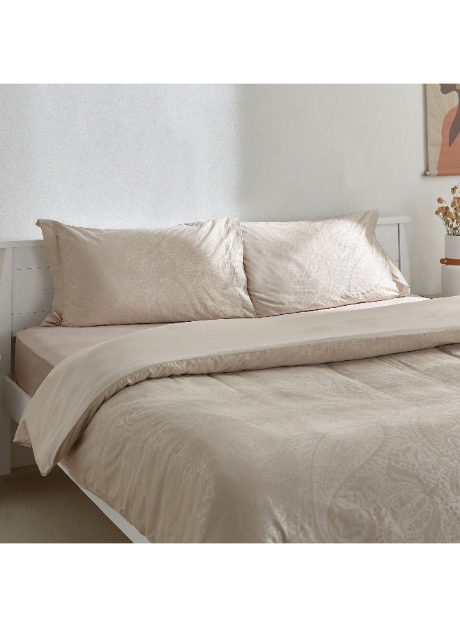 Home Box Opulent Luxe Printed 3-Piece Cotton Jacquard Queen King Duvet Cover Set - 220x220 cm - Image 1