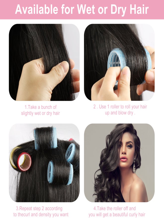 آيسيلي بكرات شعر ذاتية الإمساك لصالونات تصفيف الشعر وأدوات تجعيد الشعر DIY - عبوة من 10 قطع - Image 4