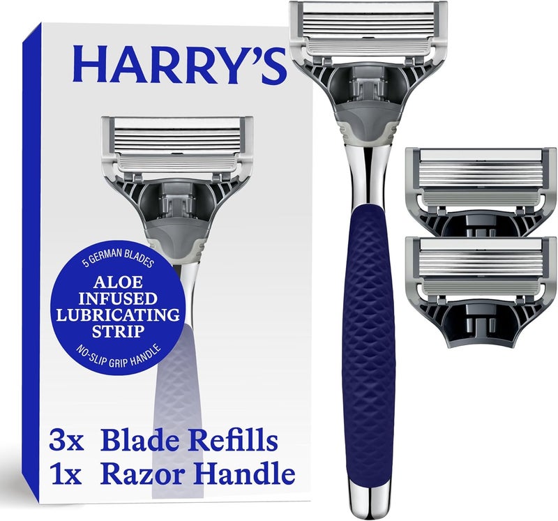 Harry's Shaving Kit for Men - Razor Handle and 3 Razor Blade Refill Cartridges - Chrome Edition - Image 1