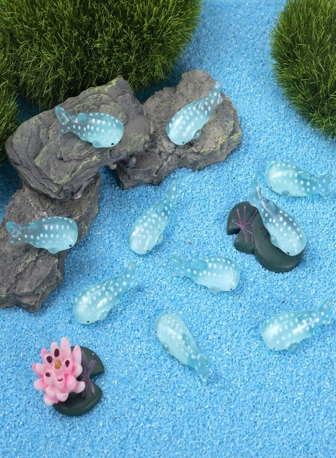 CustomyLife 50Pcs Miniature Whale Figurine, Mini Resin Fake Fish Animal Sculptures, Ocean Spotted Fish Micro Landscape for Fairy Garden Succulent Moss Potted Terrarium DIY Craft-Blue - Image 4