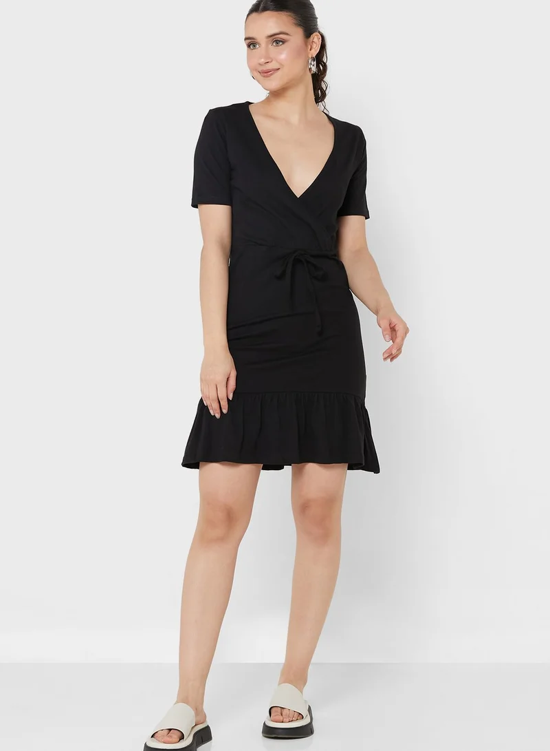 Ginger Basics Wrap Tie Dress