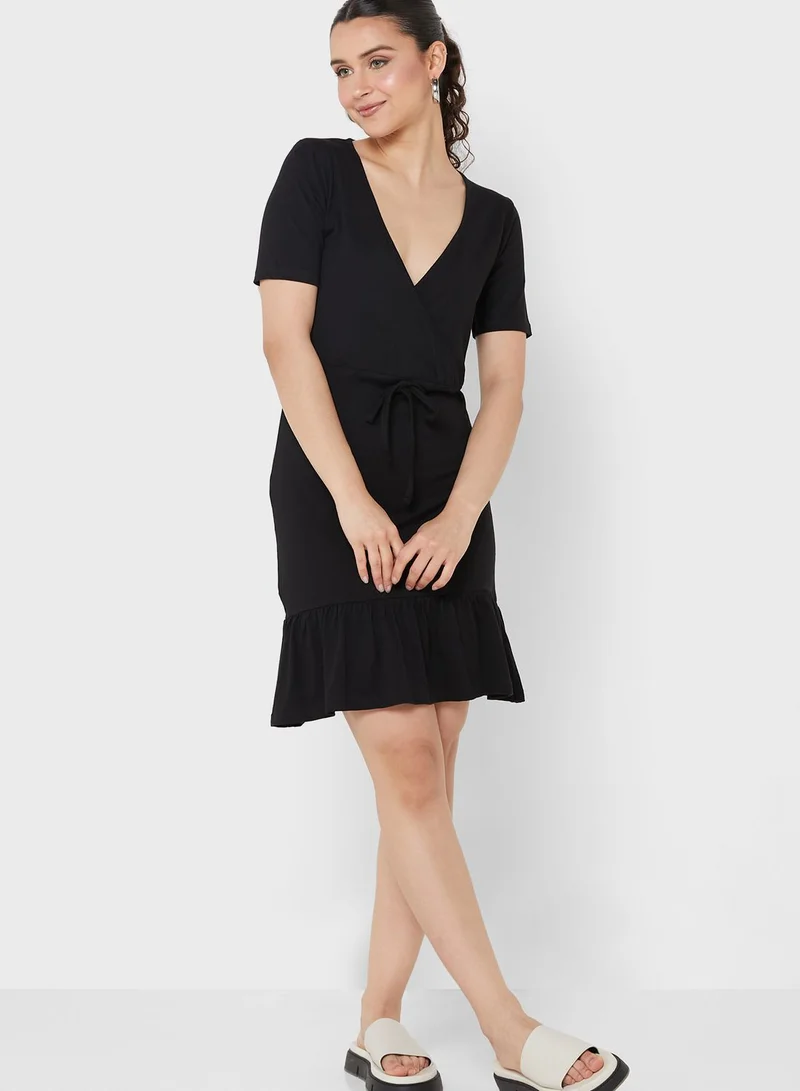 Ginger Basics Wrap Tie Dress