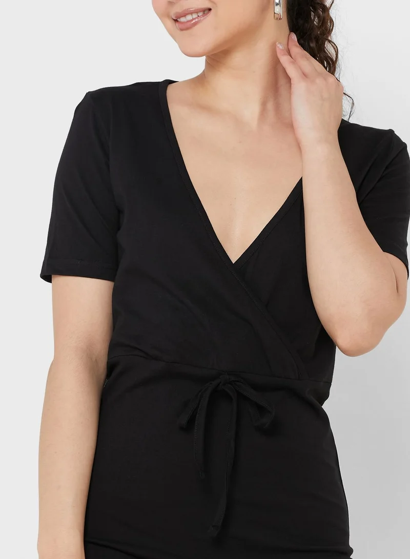 Ginger Basics Wrap Tie Dress
