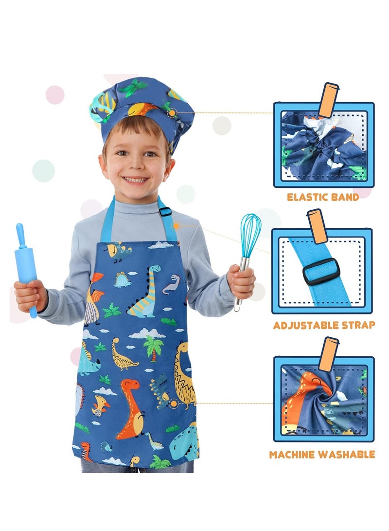 CALL PLAY Kids Baking Set with Dinosaur Apron and Chef Hat, Cooking Chef Set Baking Supplies Dress Up Role Play Toys Gift for 3-8 Years Old  - Image 2