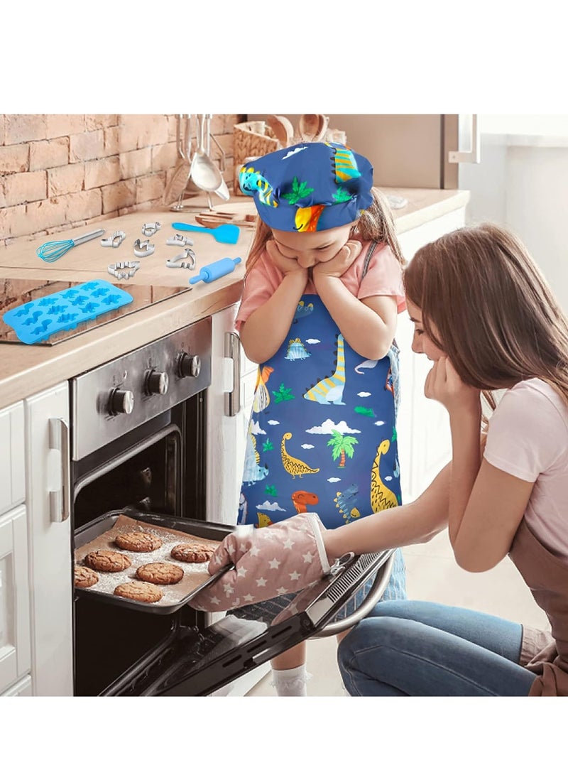 CALL PLAY Kids Baking Set with Dinosaur Apron and Chef Hat, Cooking Chef Set Baking Supplies Dress Up Role Play Toys Gift for 3-8 Years Old  - Image 4