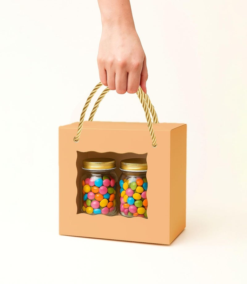mudrit Hamper Gift Boxes 8x8x4 inches, Gift Bag with Handles, Premium Packaging for Party Favors, Weddings, Birthday, Festive Gifting - Image 5
