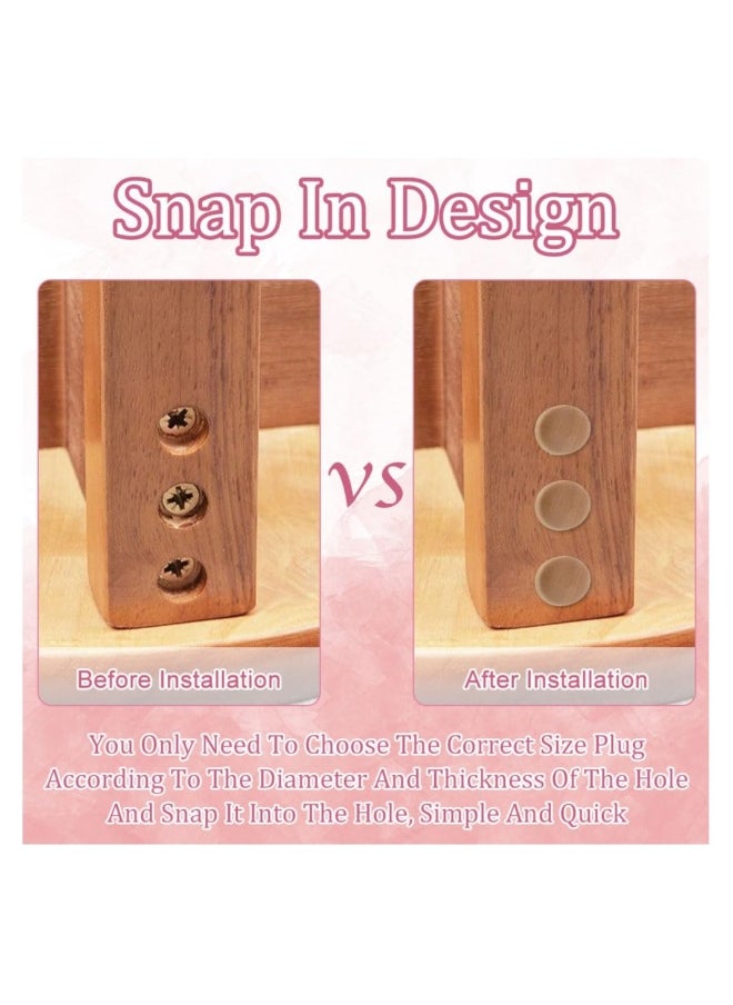 Generic 150 Pcs 3 Sizes Furniture Buttons Round Wood Button Plugs Unfinished Mushroom Wooden Screw Hole Button Hardwood Plug Caps for Locking Craft Decoration Woodworking 7MM 15MM 20MM  - Image 5