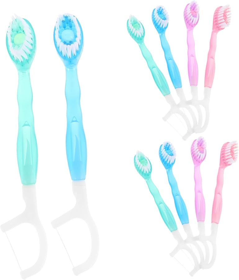 10Pcs Mini Disposable Toothbrush With Floss Travel Oral Cleaning Kit For Camping Daily Use - Image 2
