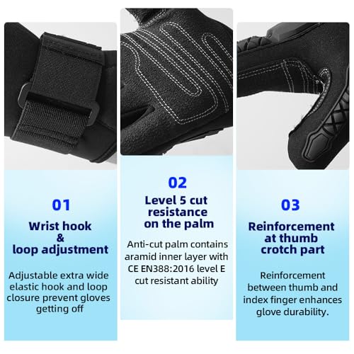 Seibertron قفازات سيبرترون C.R.D.G 2.0 - مقاومة للقطع ومضادة للانزلاق للغوص وصيد السمك بالرمح L - Image 5