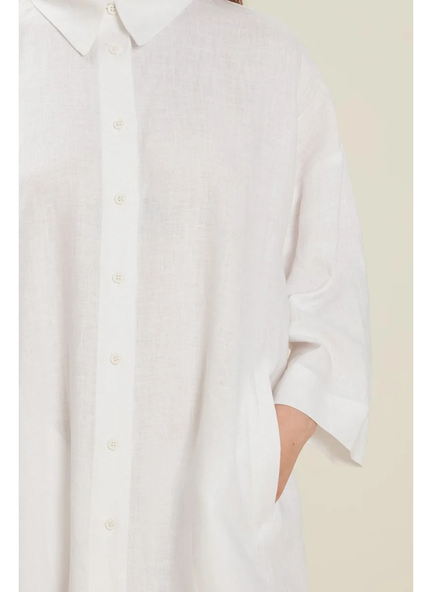 Manuka Linen Dress White