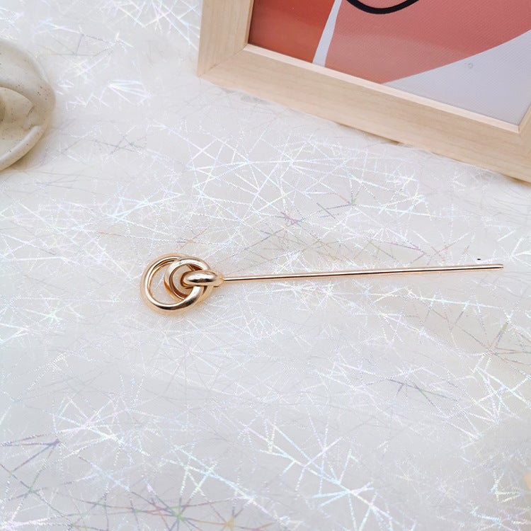 Generic Korean design sense hair hairpin gold simple daily all-match one type of hairpin ancient Chinese clothing Winding hairpin