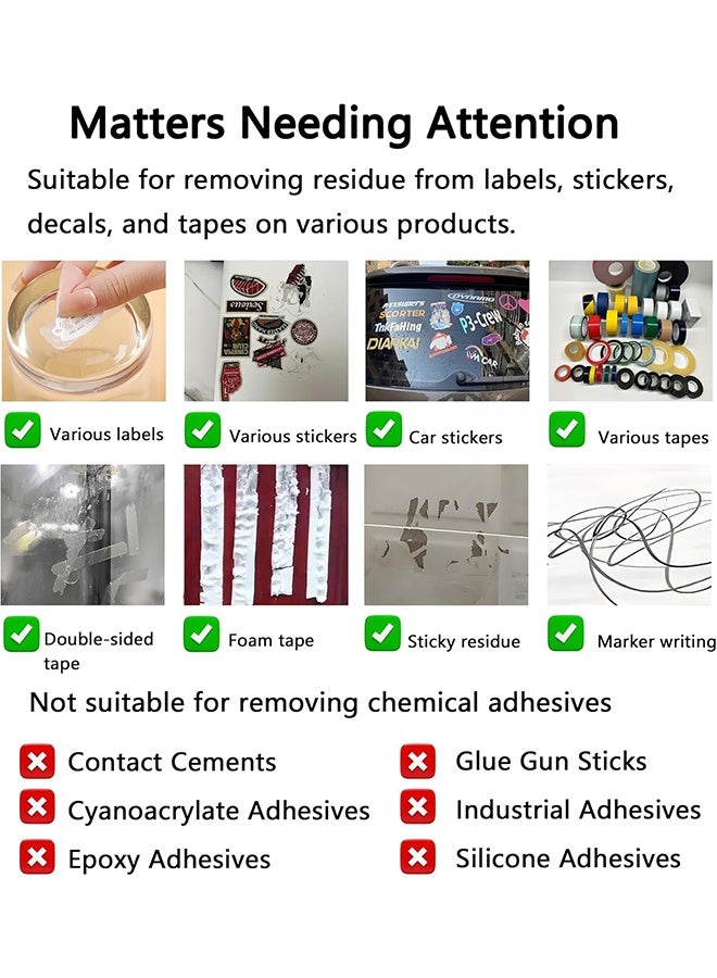 مزيل لاصق، مناديل تنظيف - 60 منديل - يزيل بقايا المواد اللاصقة بأمان، ويزيل الملصقات، وملصقات السيارات، وأقلام التلوين، وعصارة الأشجار، والعلكة، وشريط التغطية، وأقلام التحديد، والغراء، والشارات بسرعة. - Image 2