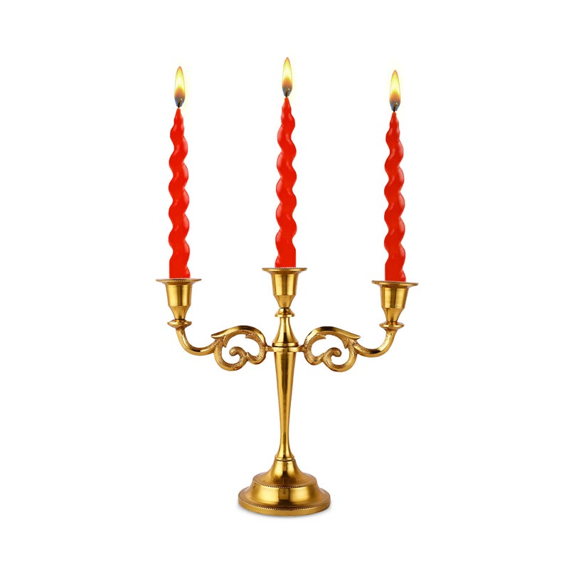 Rely 3 Arm Candelabra Taper Candle Holders Decorations Indoor Kitchen Dcor Table Candles Candlestick Candelabra Centerpiece Gold