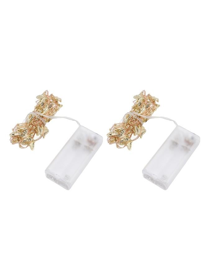 NIBEMINENT 2 Sets Gold String Lights Butterfly 20 LED Beads Safe Durable Copper Battery Thanksgiving String Lights for Party Holiday  - Image 4