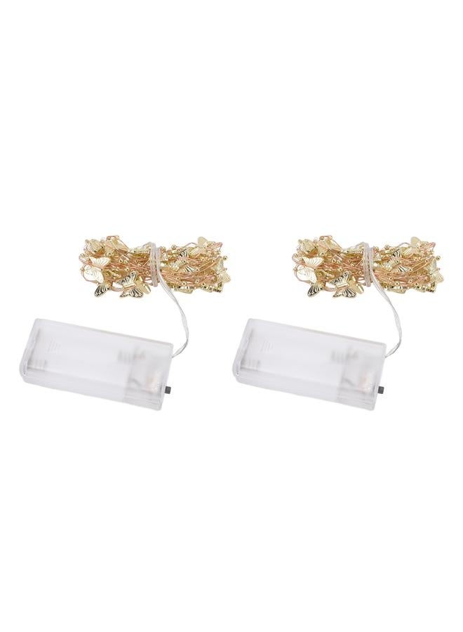 NIBEMINENT 2 Sets Gold String Lights Butterfly 20 LED Beads Safe Durable Copper Battery Thanksgiving String Lights for Party Holiday  - Image 5