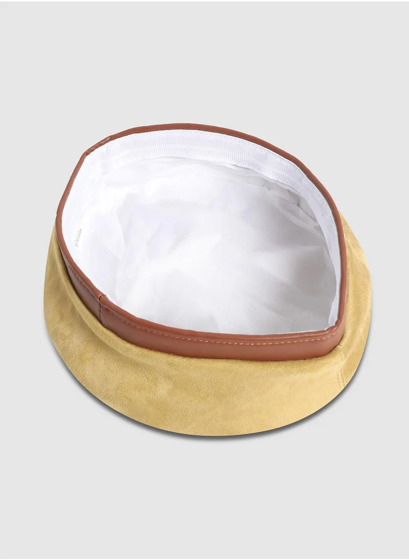 Haute Sauce Contrast Texture Beret Hat - Beige & Brown