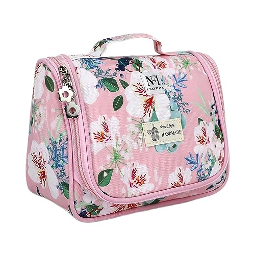 NFI essentials Floral Printed Makeup Organizer Bag for Women, Cosmetic Pouch with Zipper, Large Capacity Toiletry Storage Case for Mak eup, Skincare & Beauty Essentials (Multicolor) - Image 1