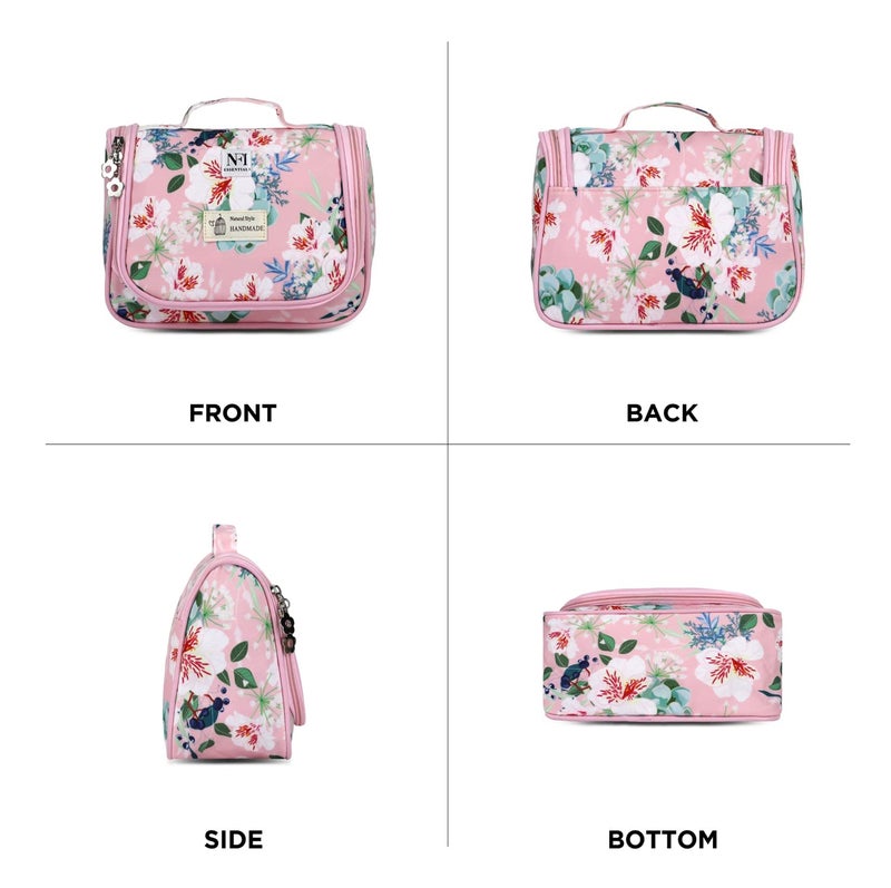 NFI essentials Floral Printed Makeup Organizer Bag for Women, Cosmetic Pouch with Zipper, Large Capacity Toiletry Storage Case for Mak eup, Skincare & Beauty Essentials (Multicolor) - Image 3