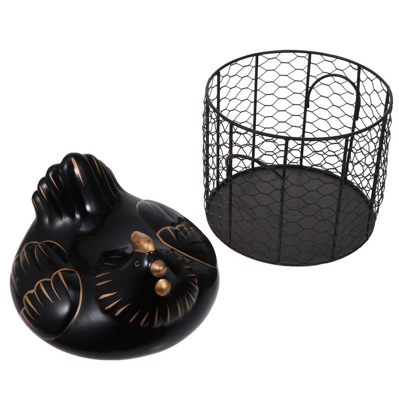 Ceramic Lined Storage Basket For Eggs Fruit Countertop Pantry Organizer - Image 2