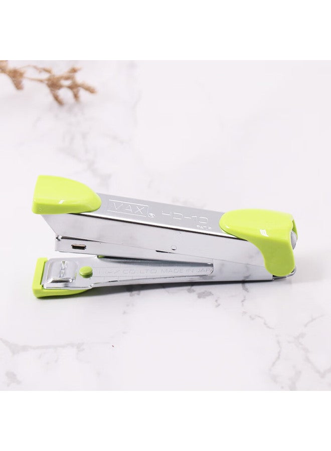 Max Hd-10K Mini Compact Effortless Stapler Set (Stapler + Staples) With Staple Remover Student Office Stapler Can Staple 2-20 Pages Green - Image 1