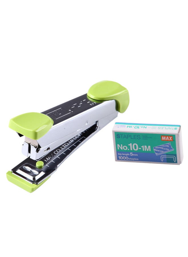Max Hd-10K Mini Compact Effortless Stapler Set (Stapler + Staples) With Staple Remover Student Office Stapler Can Staple 2-20 Pages Green - Image 3