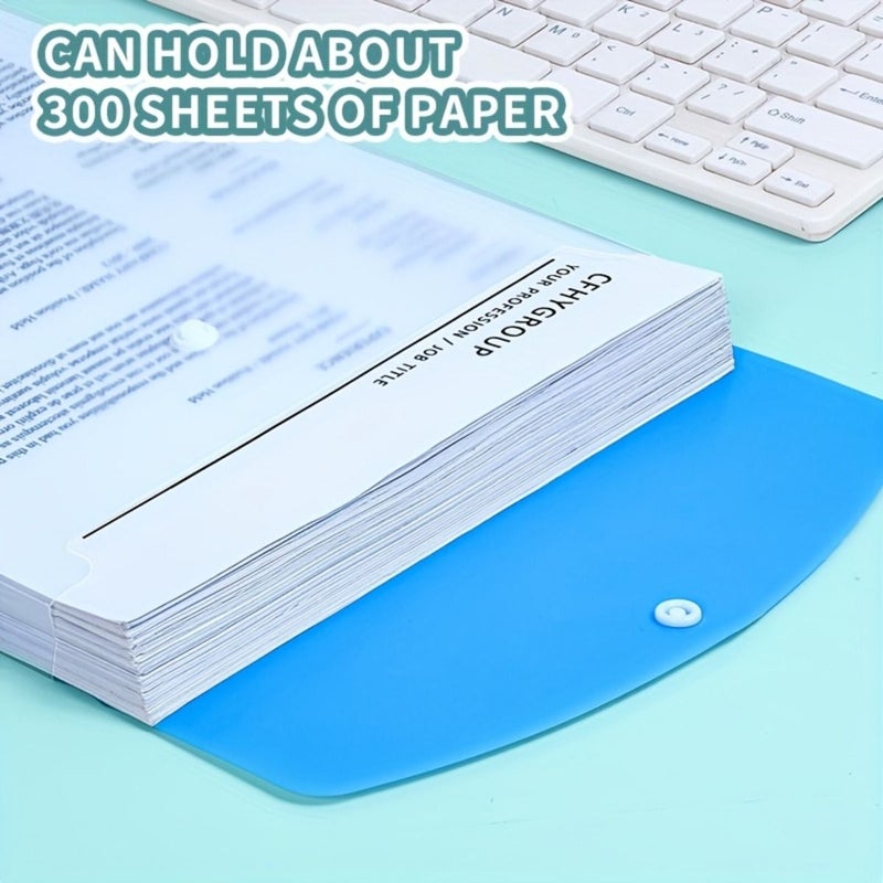 5 Pack Horizontal Random Colors A4 PP Plastic 11 Ring Binder Organizer With Button Closure Label Pockets - Image 3