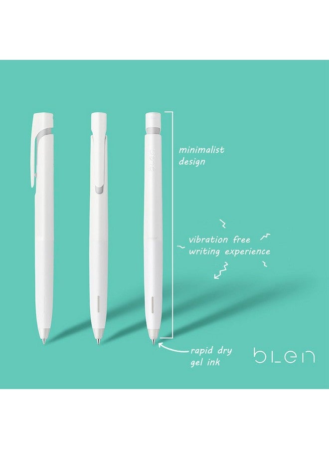 Zebra Pen bLen Retractable Gel Pen, Black and White Barrel, Medium Point, 0.7mm, Black Ink, 6-Pack with 4 Refills (41416) (Pack of 1,10 Count Total) - Image 3