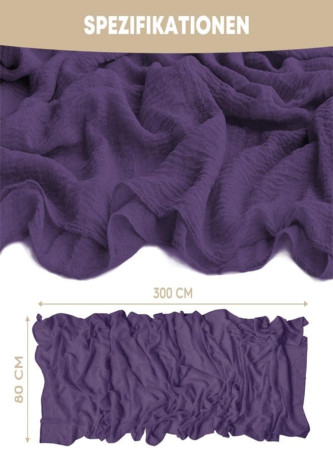 Artoid Mode Boho Cheesecloth Gauze Purple Wedding Table Runner, 120 Inch Seasonal Christmas Winter Fabric Kitchen Dining Holiday Table Decor for Home Party Indoor - Image 5