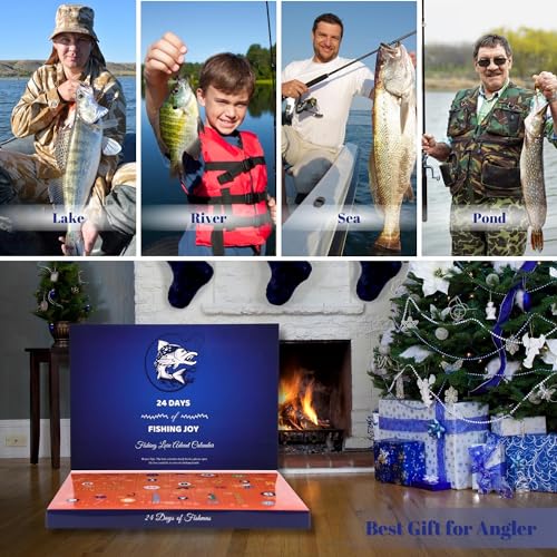 VTYEPOU Advent Calendar Fishing Christmas Countdown - 24 Days Fishing Lures Set for Fisher Adult Men Teen Boys - 2025 Xmas Surprise Gift - Image 4