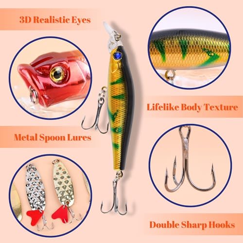 VTYEPOU Advent Calendar Fishing Christmas Countdown - 24 Days Fishing Lures Set for Fisher Adult Men Teen Boys - 2025 Xmas Surprise Gift - Image 3
