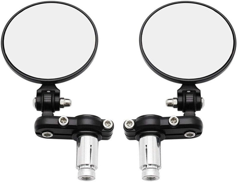 0TO6 Universal Bike ROUND Folding Mirror Glass Bar End Rear View Mirrors Motorcycle Handlebar Side View Mirrors for - All Bike & Motorcycle - Image 2