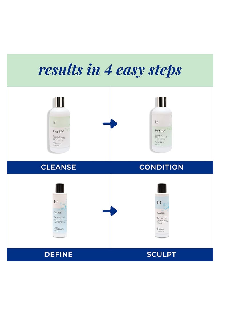Best Life Best Life Biotin 4 Products Bundle Shampoo Conditioner Style Cream Gel 1000 ML Cleanse Hydrate Style Repair  - Image 2